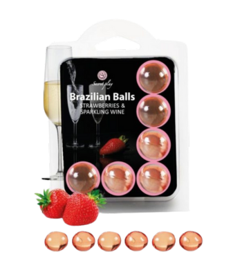 Secret Play – 6 Бразилски топчиња за масажа -Јагода и Шампањ Secret Play – 6 Бразилски топчиња за масажа -Јагода и Шампањ